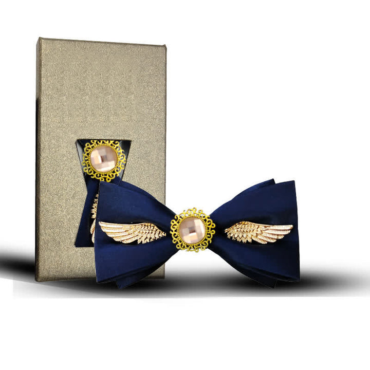Nœud papillon pour costume à pierres précieuses Golden Wings pour homme