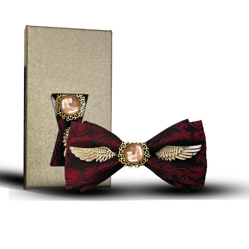 Nœud papillon pour costume à pierres précieuses Golden Wings pour homme