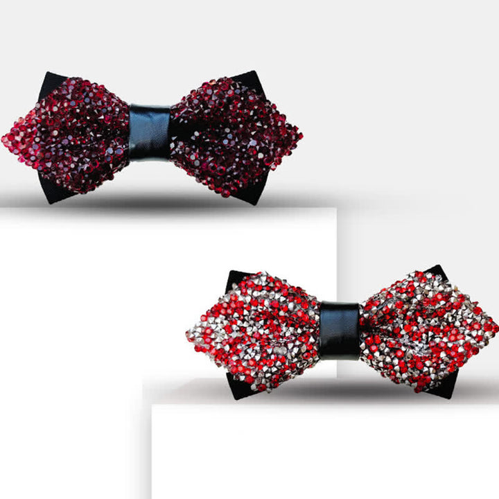 Nœud papillon pointu à double épaisseur avec strass scintillants pour homme - image 6