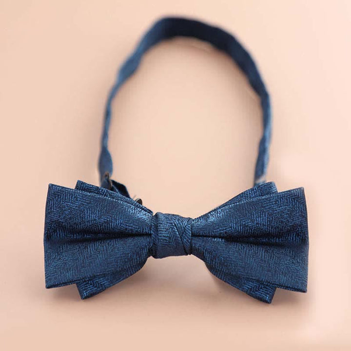 Nœud papillon pointu à double épaisseur avec strass scintillants pour homme