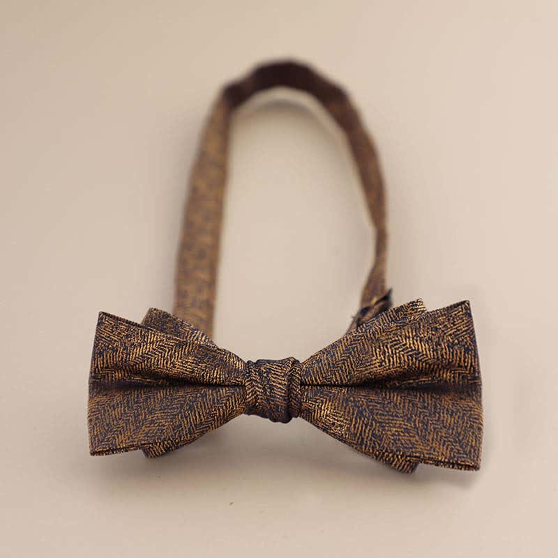 Nœud papillon pointu à double épaisseur avec strass scintillants pour homme