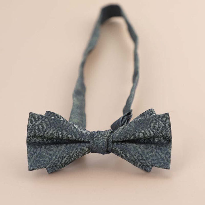Nœud papillon pointu à double épaisseur avec strass scintillants pour homme