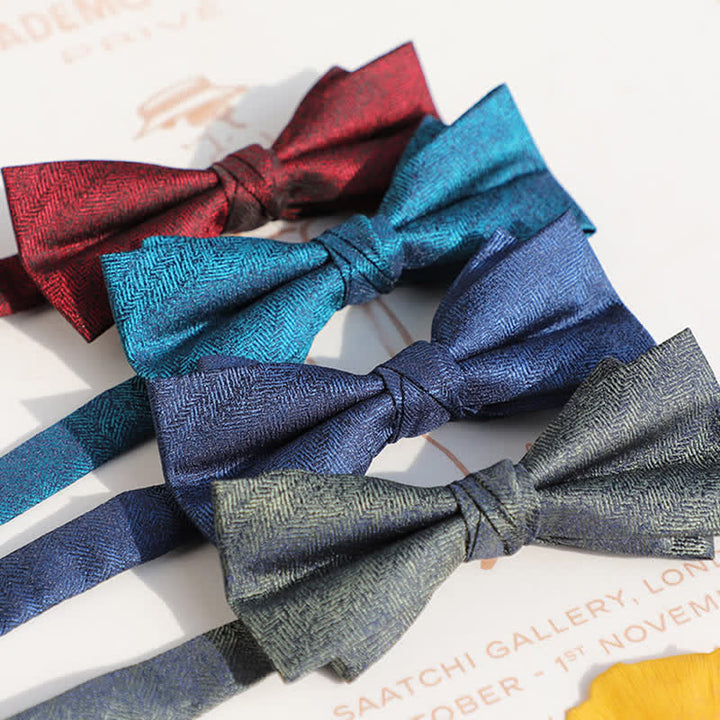 Nœud papillon pointu à double épaisseur avec strass scintillants pour homme