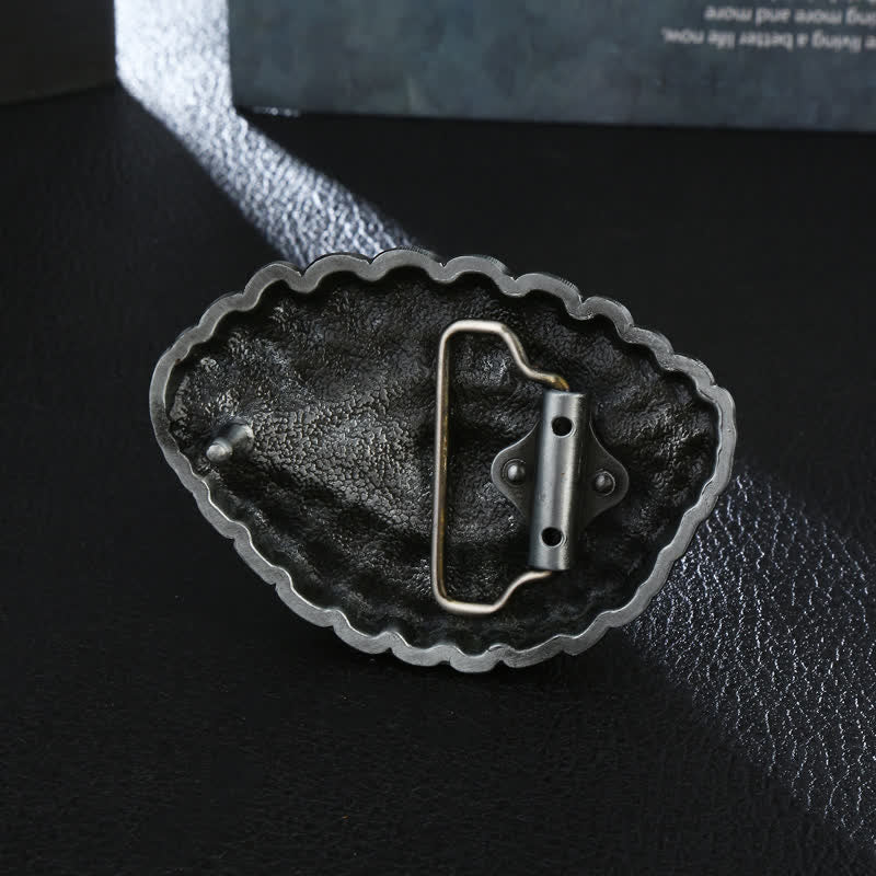Ceinture en cuir à boucle œil d'alligator pour homme