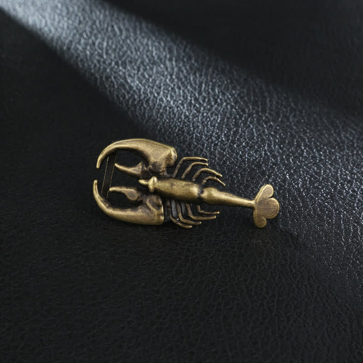 Ceinture en cuir à boucle mini scorpion pour homme