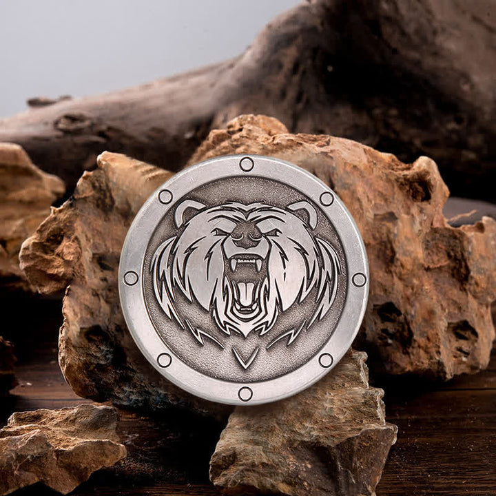 Ceinture en cuir à boucle ronde punk tête de tigre pour homme