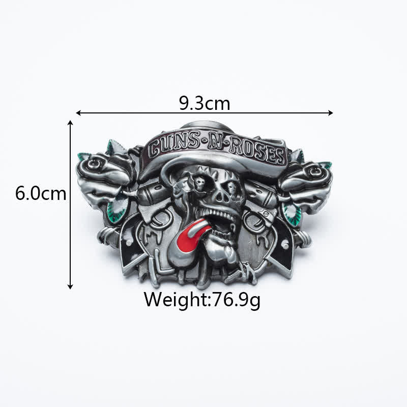 Ceinture en cuir à boucle tête de mort Guns Roses classique pour homme