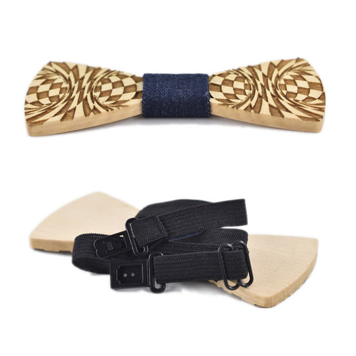 Nœud papillon en bois à motif gravé Dizzy créatif pour homme