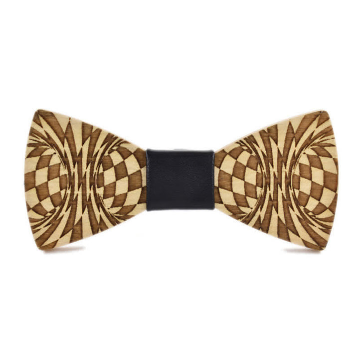 Nœud papillon en bois à motif gravé Dizzy créatif pour homme