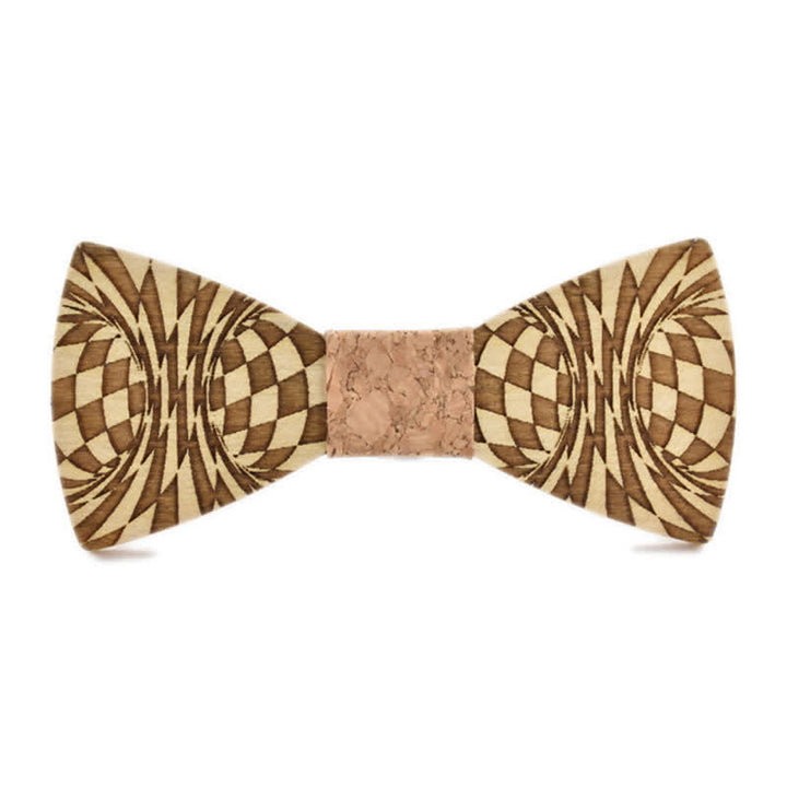 Nœud papillon en bois à motif gravé Dizzy créatif pour homme