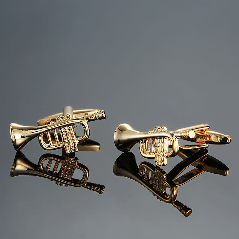 Boutons de manchette élégants pour hommes avec notes d'instruments de musique - image 2