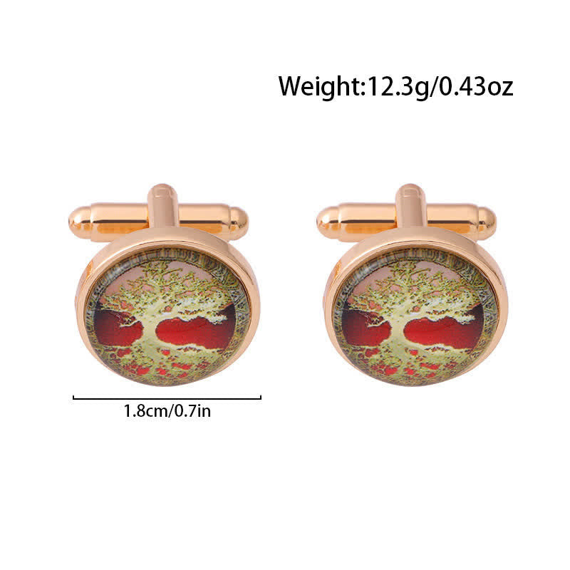 Boutons de manchette pour chemise à motif arbre de vie simple pour homme - image 6