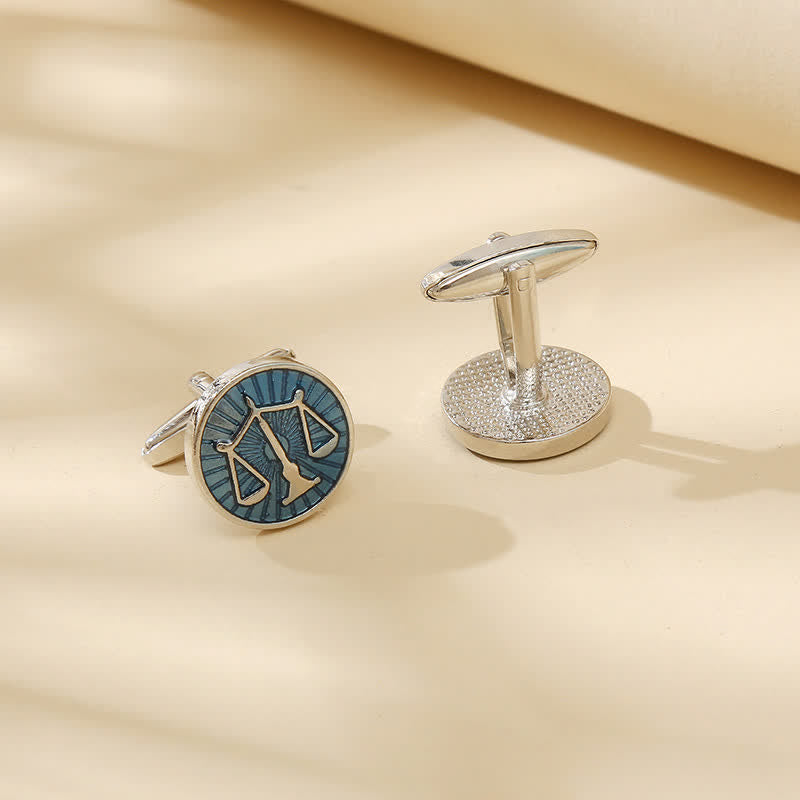 Boutons de manchette en émail pour hommes, motif exquis d'écailles de loi - image 1