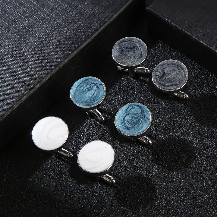 Boutons de manchette de chemise polyvalents de style rond pour hommes - image 0