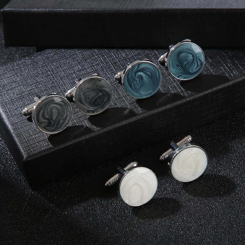 Boutons de manchette de chemise polyvalents de style rond pour hommes - image 1