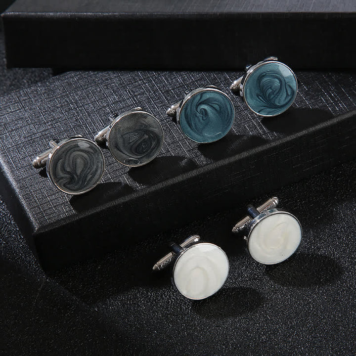 Boutons de manchette de chemise polyvalents de style rond pour hommes - image 1