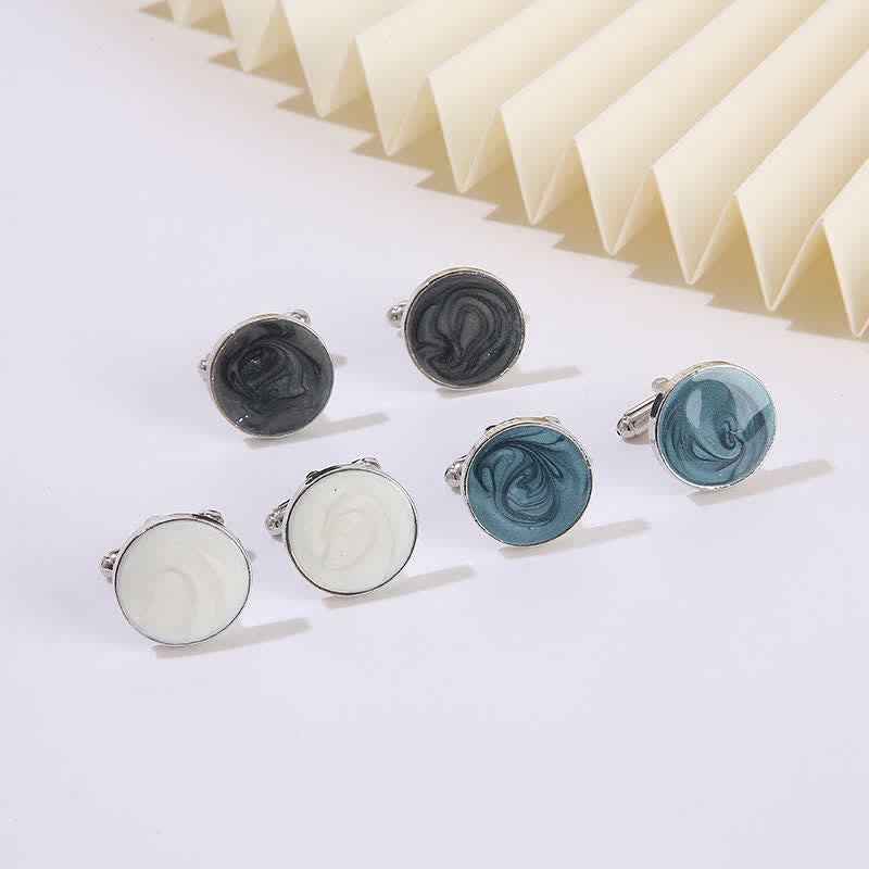 Boutons de manchette de chemise polyvalents de style rond pour hommes - image 5