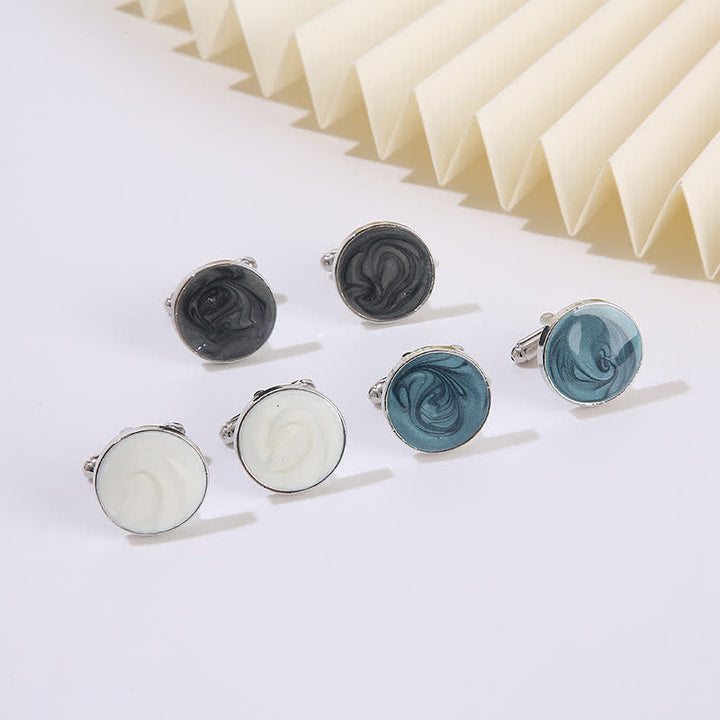 Boutons de manchette de chemise polyvalents de style rond pour hommes - image 5
