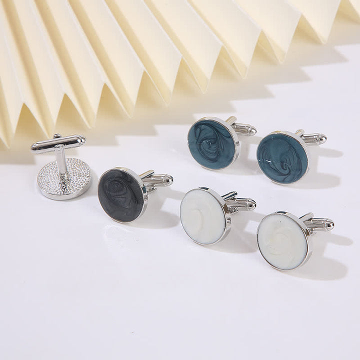 Boutons de manchette de chemise polyvalents de style rond pour hommes - image 4