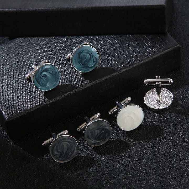 Boutons de manchette de chemise polyvalents de style rond pour hommes - image 3