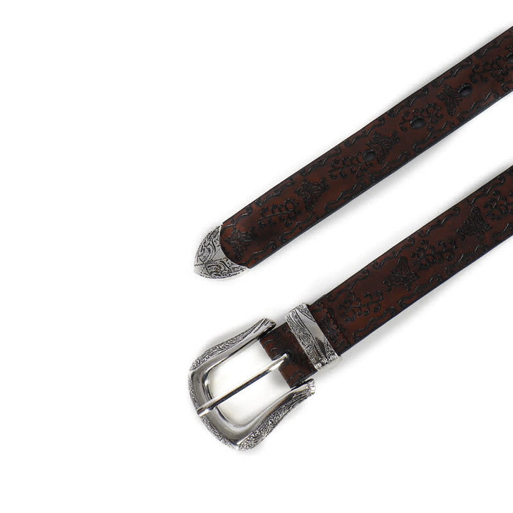 Ceinture fine en cuir imprimé papillon Fairycore pour femme