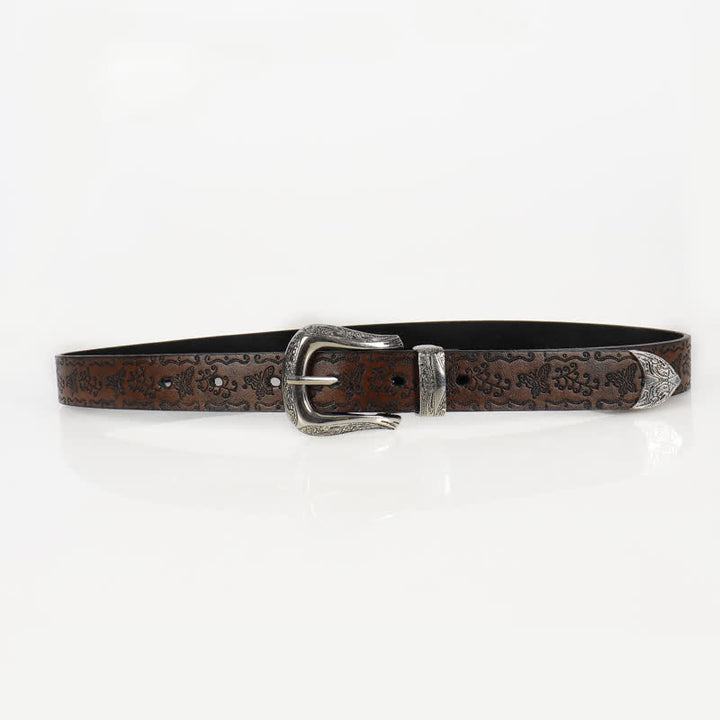 Ceinture fine en cuir imprimé papillon Fairycore pour femme
