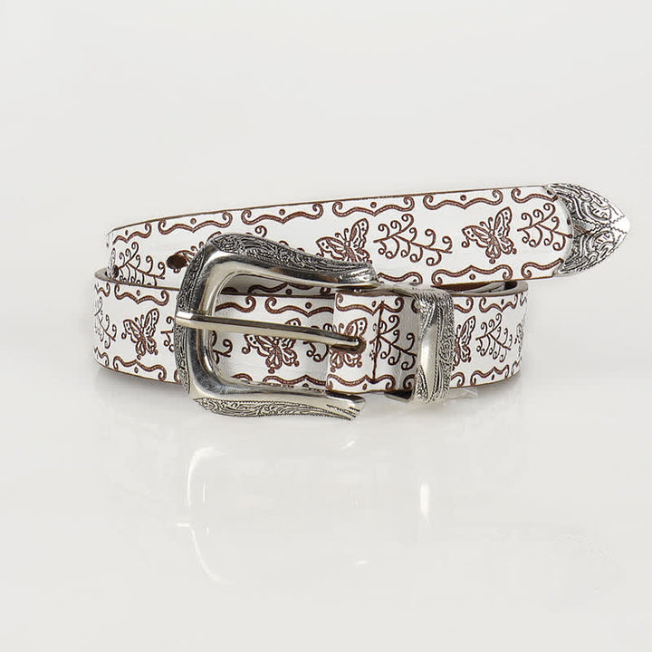 Ceinture fine en cuir imprimé papillon Fairycore pour femme