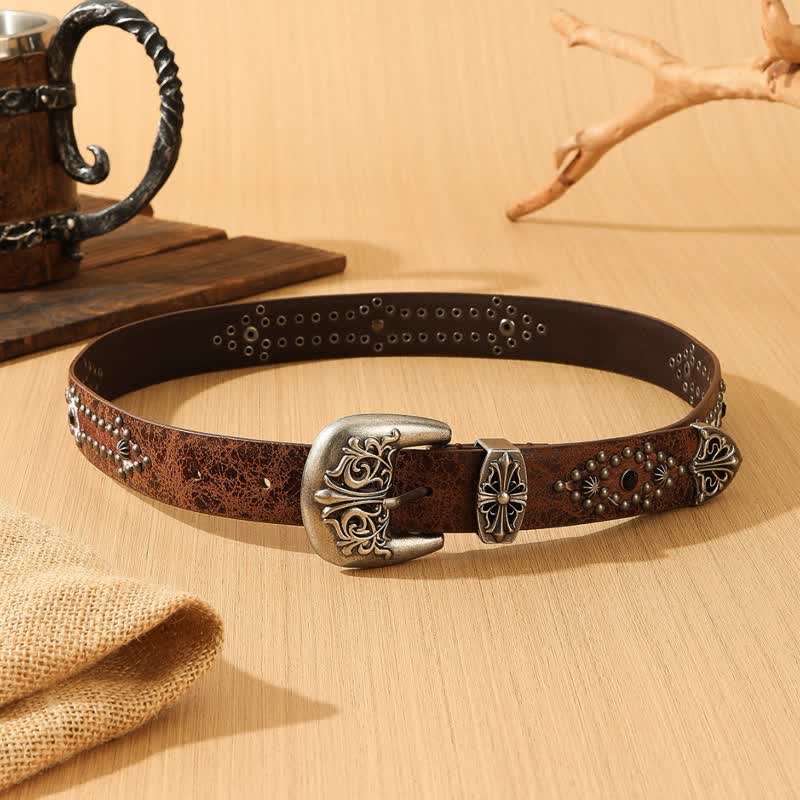 Ceinture en cuir avec épissure de fourrure imitée rétro pour femme