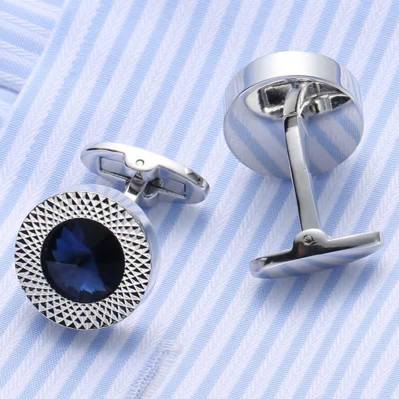 Boutons de manchette séduisants en cristal et pierres précieuses pour hommes - image 1