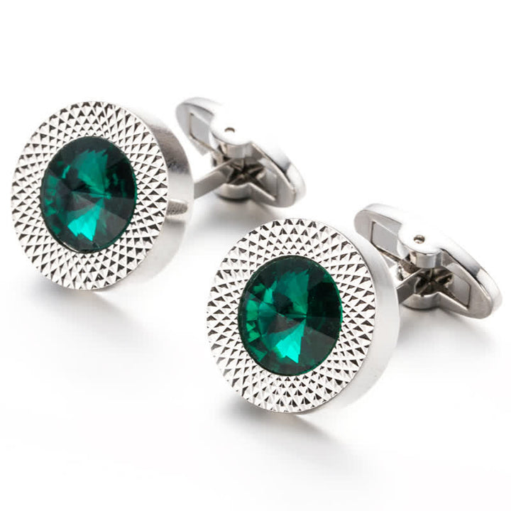 Boutons de manchette séduisants en cristal et pierres précieuses pour hommes - Vert - image 6