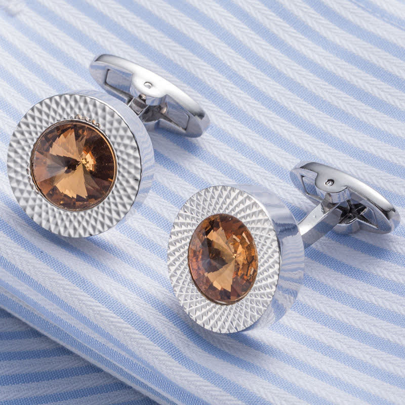 Boutons de manchette séduisants en cristal et pierres précieuses pour hommes - image 10