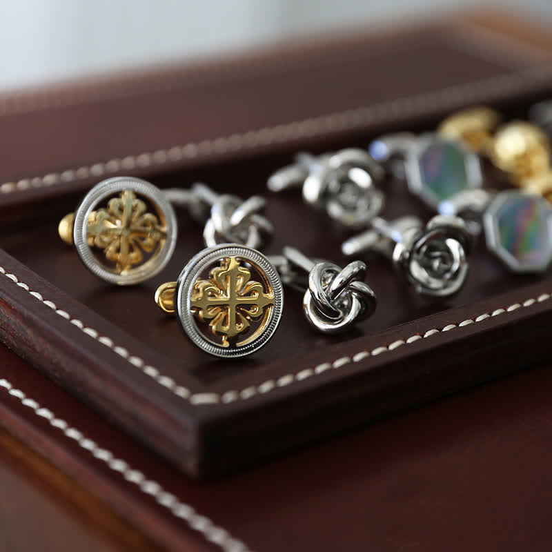 Boutons de manchette de luxe pour chemises simples pour hommes - image 0