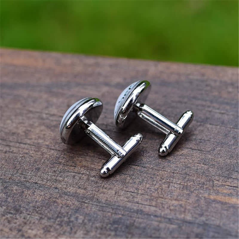 Boutons de manchette vintage pour hommes avec carte des villes du monde - image 2