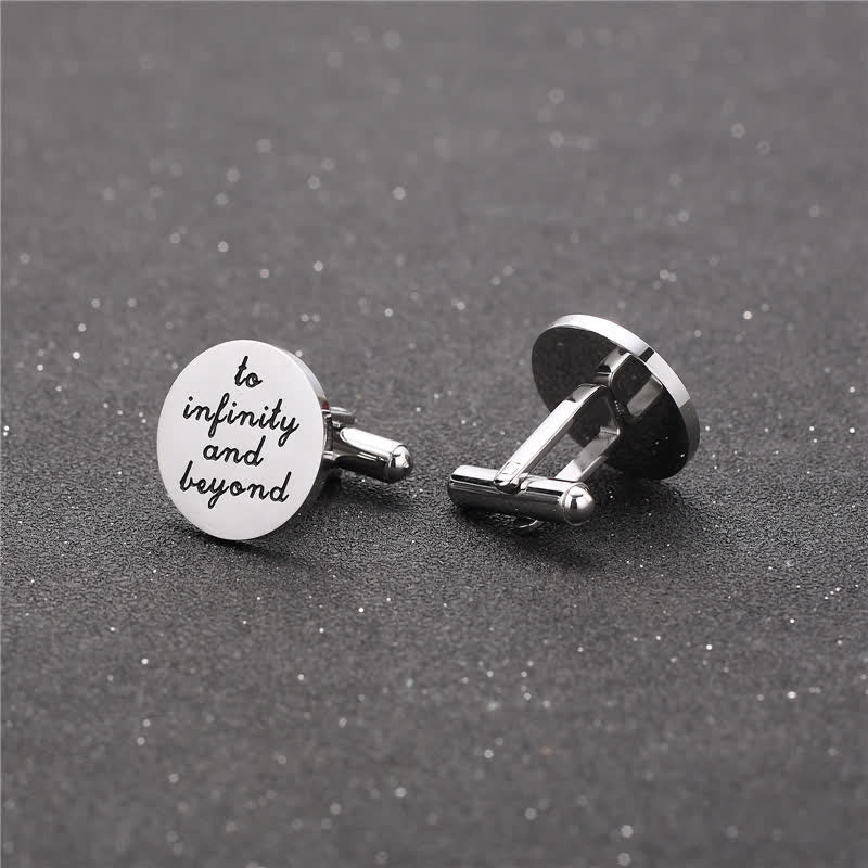 Boutons de manchette pour homme « Je t'aime jusqu'à l'infini et au-delà »