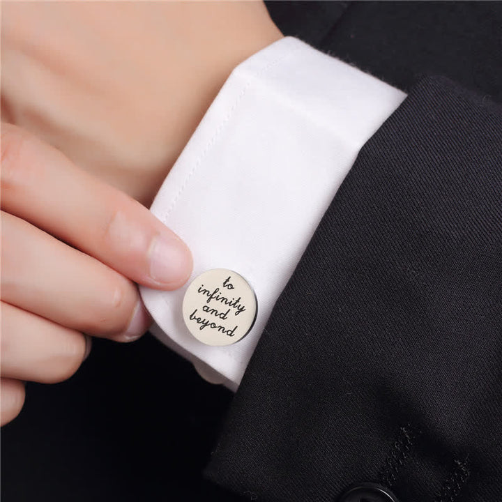 Boutons de manchette pour homme « Je t'aime jusqu'à l'infini et au-delà »