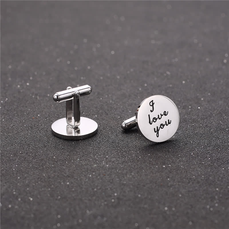 Boutons de manchette pour homme « Je t'aime jusqu'à l'infini et au-delà »