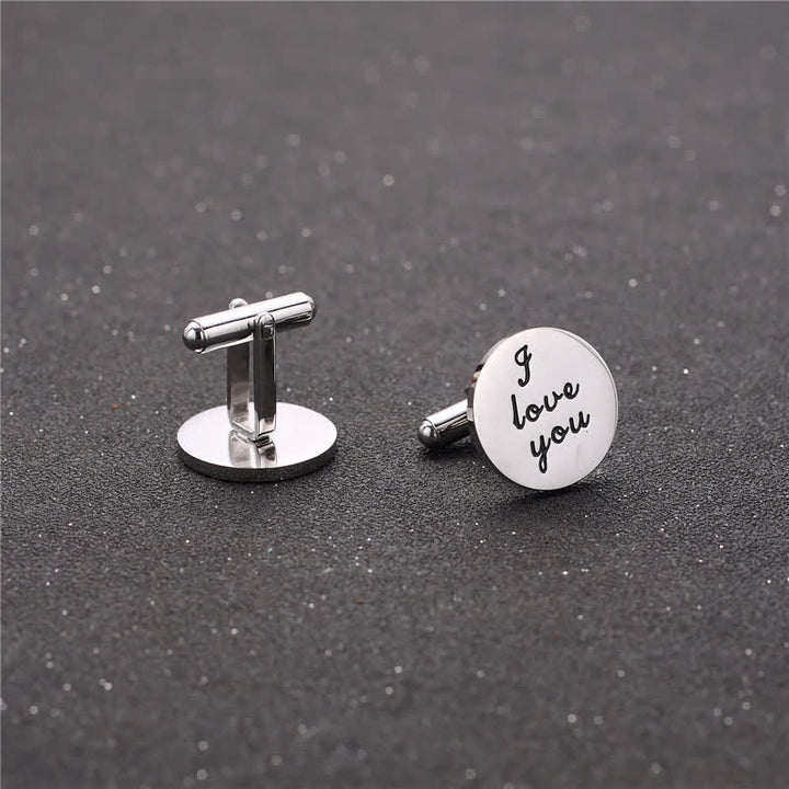 Boutons de manchette pour homme « Je t'aime jusqu'à l'infini et au-delà »