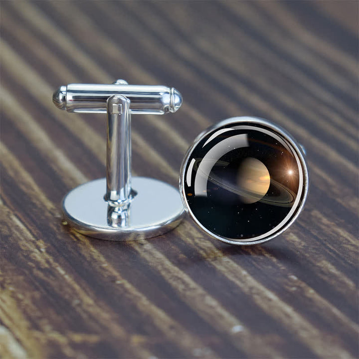 Boutons de manchette pour hommes avec planète du système solaire