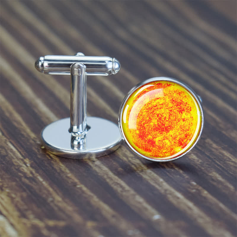 Boutons de manchette pour hommes avec planète du système solaire