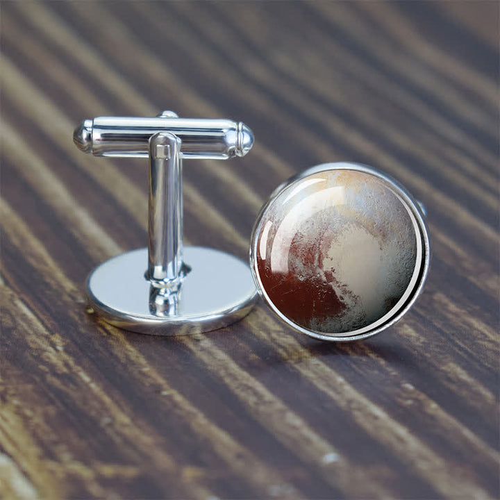 Boutons de manchette pour hommes avec planète du système solaire