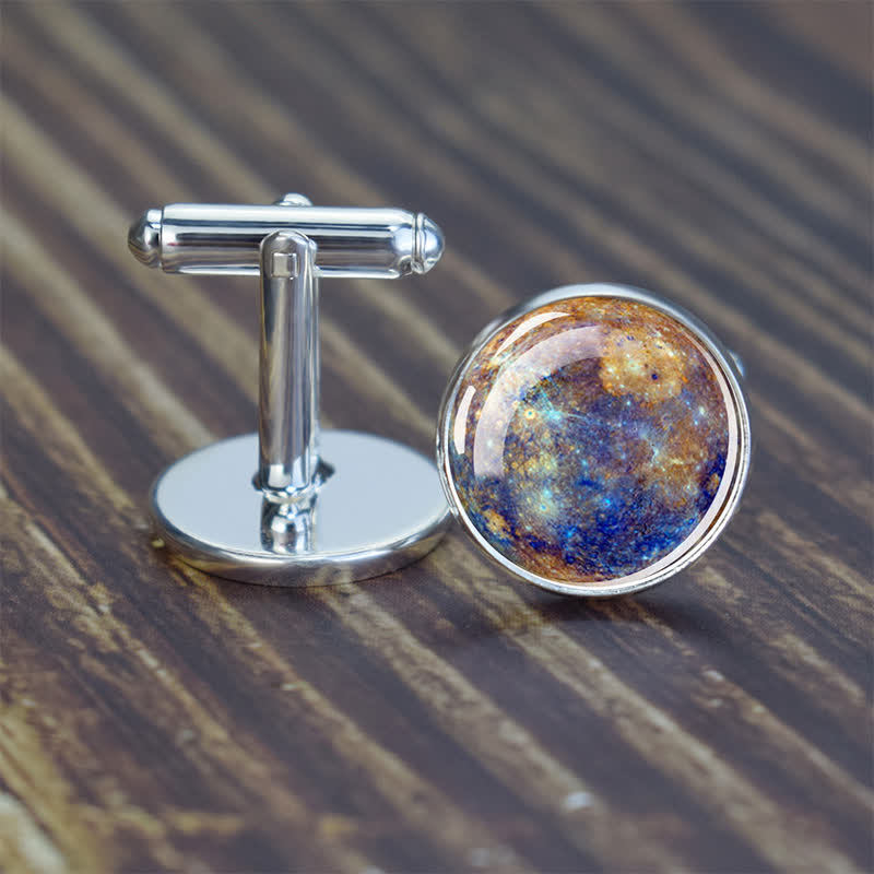 Boutons de manchette pour hommes avec planète du système solaire