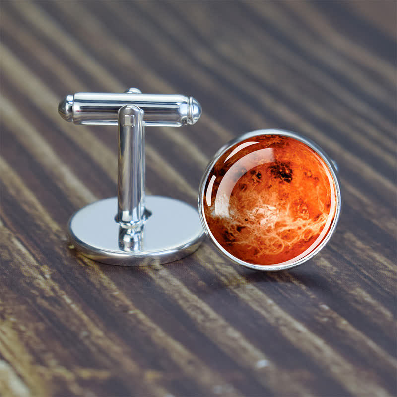 Boutons de manchette pour hommes avec planète du système solaire