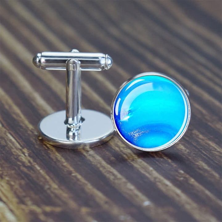 Boutons de manchette pour hommes avec planète du système solaire