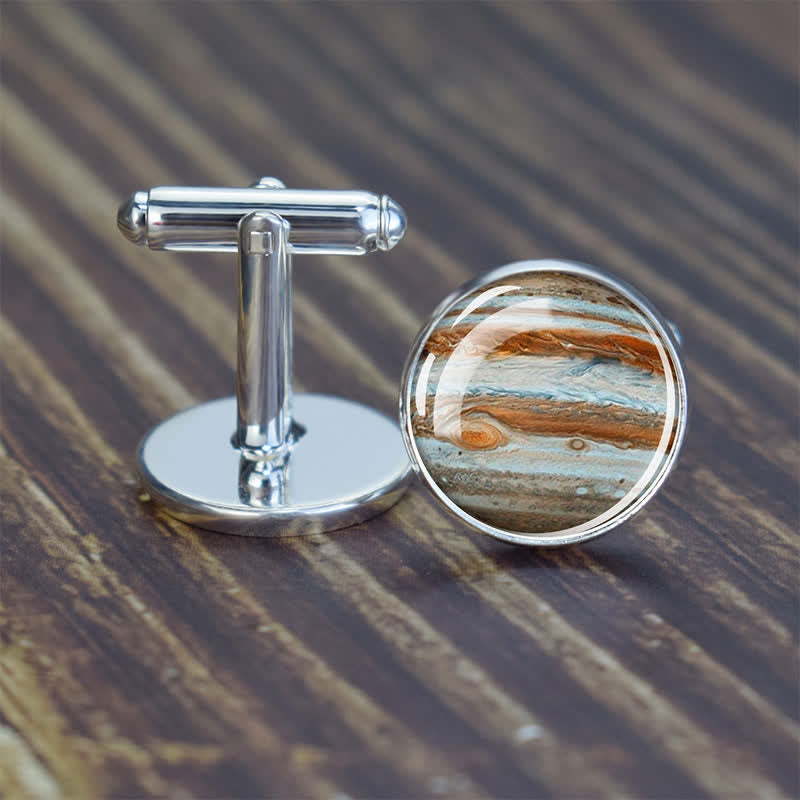 Boutons de manchette pour hommes avec planète du système solaire