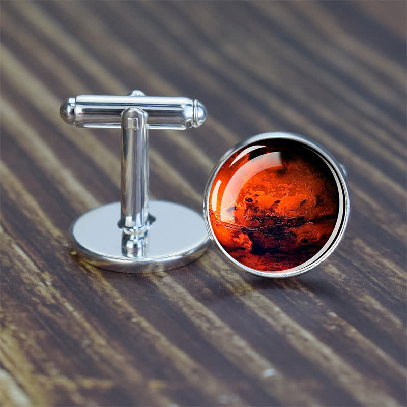 Boutons de manchette pour hommes avec planète du système solaire