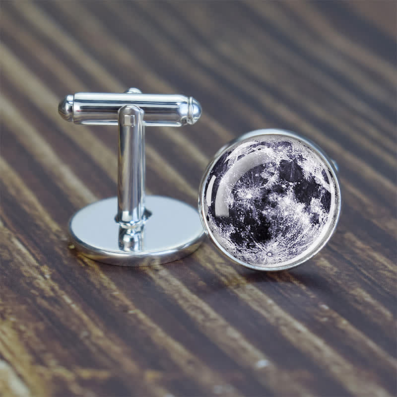 Boutons de manchette pour hommes avec planètes du système solaire - Lune - image 4