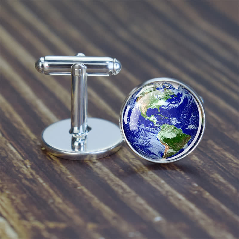 Boutons de manchette pour hommes avec planètes du système solaire - Terre - image 2