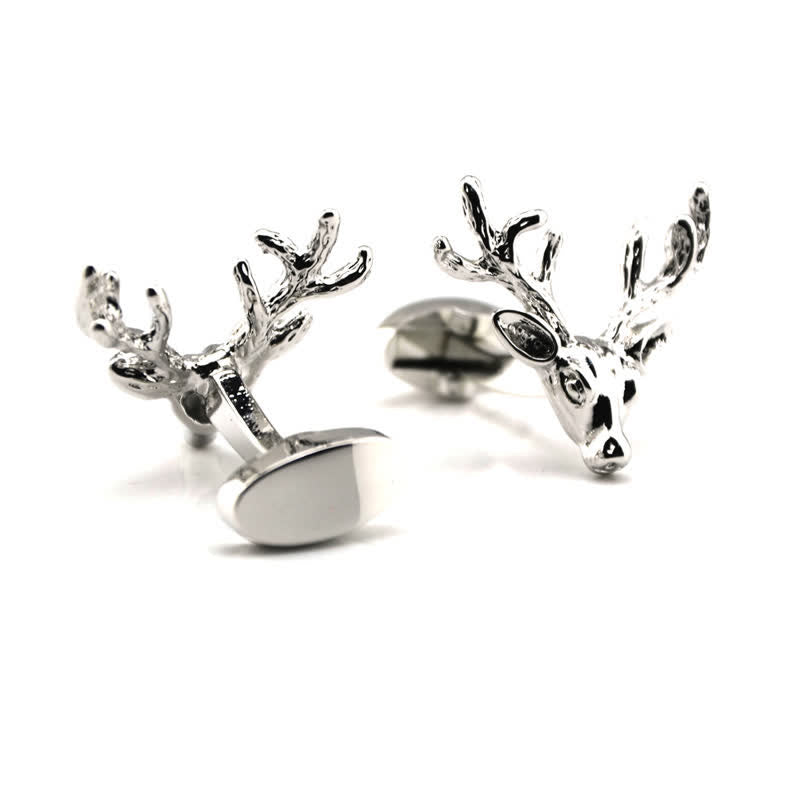 Boutons de manchette élégants pour hommes en forme de tête de cerf - image 2