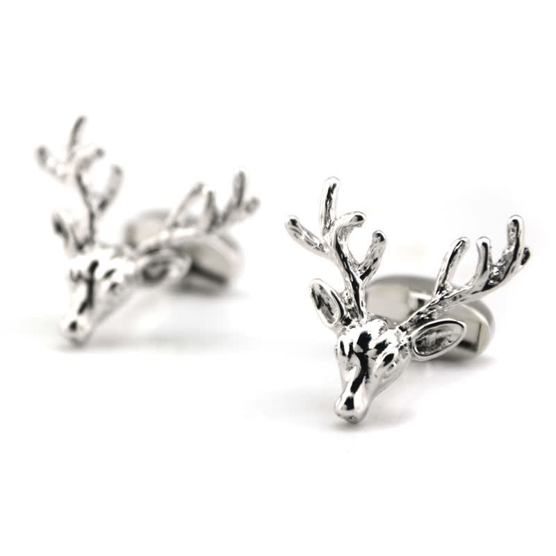 Boutons de manchette élégants pour hommes en forme de tête de cerf - image 3