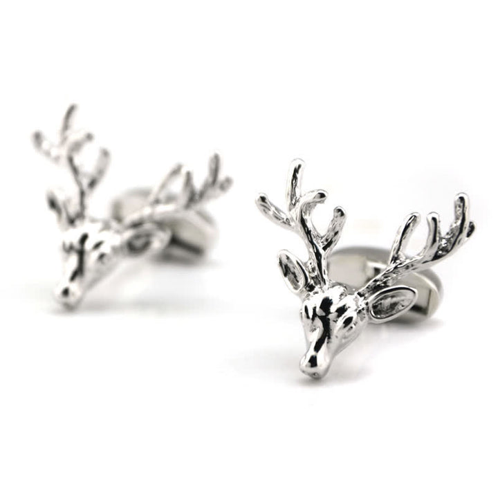 Boutons de manchette élégants pour hommes en forme de tête de cerf - image 3
